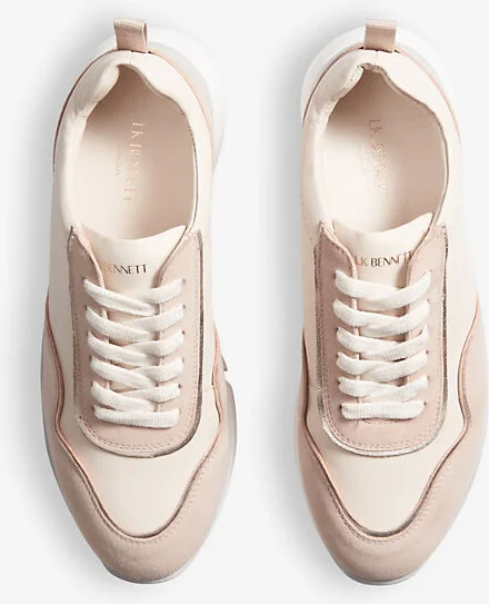 Womens Nat-Natural Step Metallic-Trim Low-Top Leather Trainers Eur 41 / 8 Uk Women - Image 2