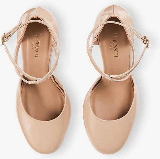 Womens Nat-Nude Adaline Patent-Leather Heeled Court Shoes Eur 39 / 6 Uk Women - Image 2