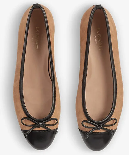 Womens Nat-Sand Kara Bow-Embellished Leather Flats Eur 42/ 9 Uk Women - Image 2