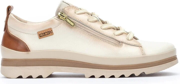 Women's Nata White Leather Laces & Zipper Trainers - Vigo