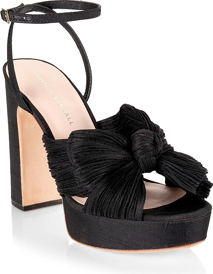 Women's Natalia 115MM Pleated Bow Platform Sandals - Pearl - Size 5 - Image 7