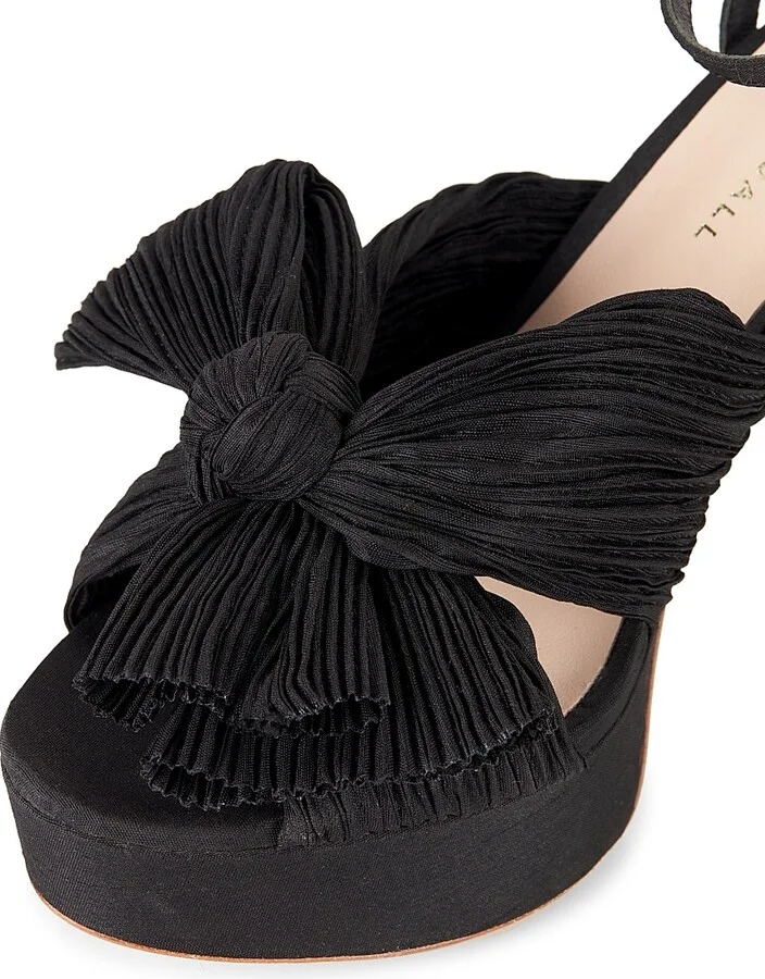 Women's Natalia 115MM Pleated Bow Platform Sandals - Pearl - Size 5 - Image 11