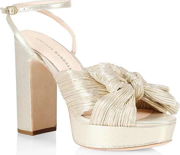 Women's Natalia Pleated Platform Sandals - Platinum - Size 9 - Image 2