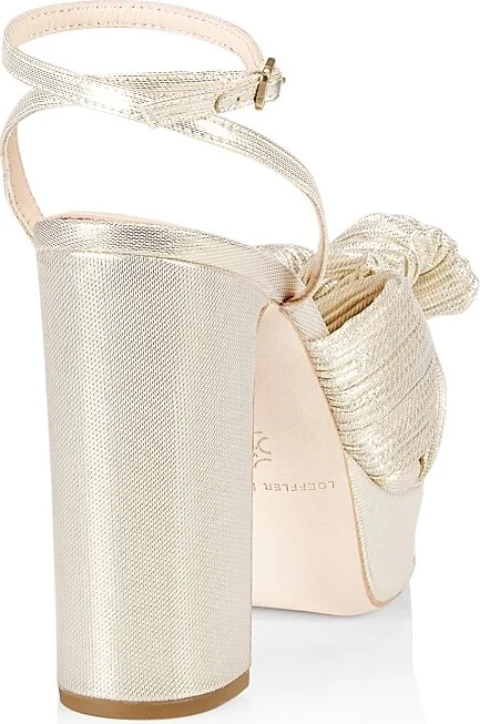 Women's Natalia Pleated Platform Sandals - Platinum - Size 9 - Image 3