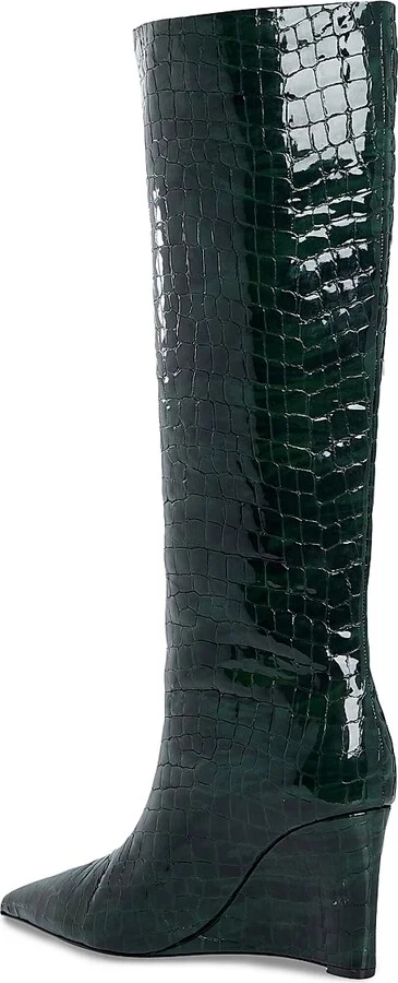 Women's Natassa Wedge Boots - Pine Croco - Size 6.5 - Image 3