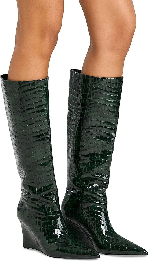 Women's Natassa Wedge Boots - Pine Croco - Size 6.5 - Image 4