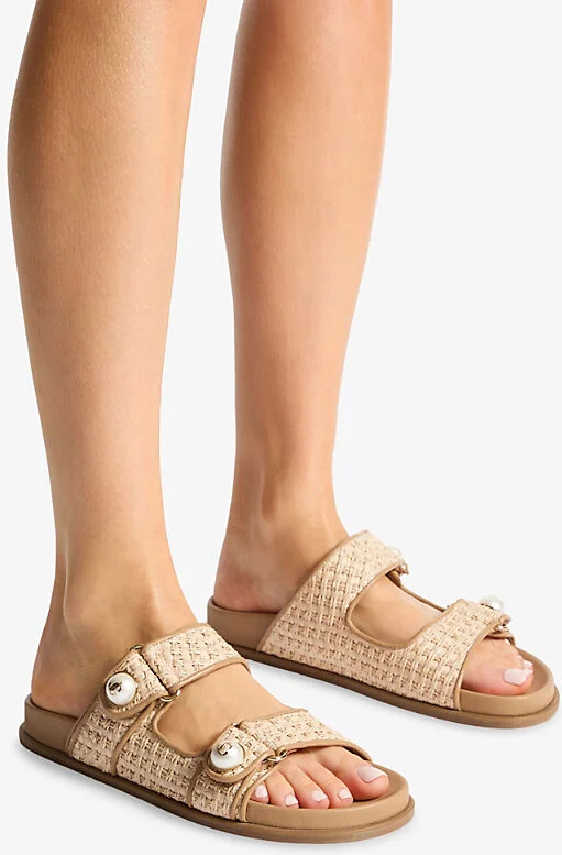 Womens Natural/Cappuccino Fayence Raffia Flat Sandals Eur 40.5 / 7.5 Uk Women - Image 2