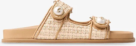 Womens Natural/Cappuccino Fayence Raffia Flat Sandals Eur 40.5 / 7.5 Uk Women