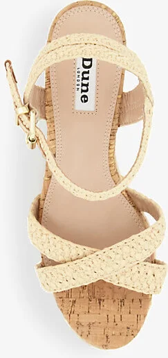 Womens Natural-Plain Synthetic Kelisia Braided Cork-Wedge Sandals Eur 40 / 7 Uk Women - Image 2