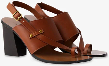 Womens Naturel Elisa Leather Heeled Sandals Eur 40 / 7 Uk Women - Image 2