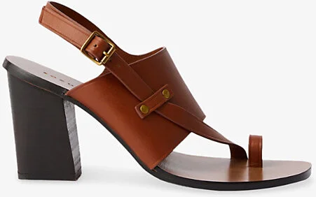 Womens Naturel Elisa Leather Heeled Sandals Eur 40 / 7 Uk Women