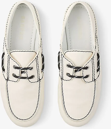 Womens Naturels Contrast-Lace Foldable-Heel Leather Boat Shoes Eur 37 / 4 Uk Women - Image 2