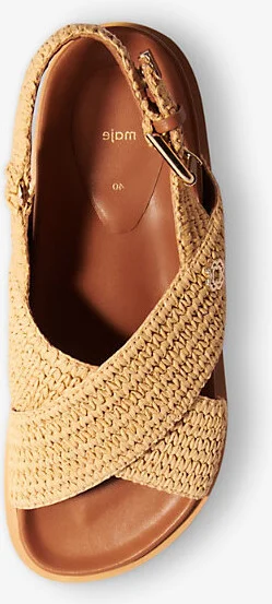 Womens Naturels Raffia-Effect Flat Sandals Eur 36 / 3 Uk Women - Image 2