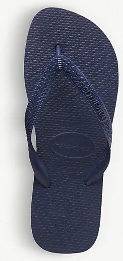 Womens Navy Blue Top Rubber Flip-Flops 11/12 - Image 2