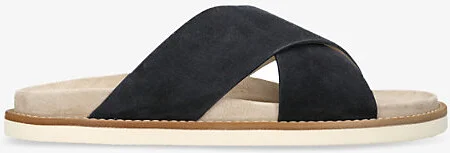 Womens Navy Cross-Strap Suede Sandals Eur 40 / 6 Uk Men