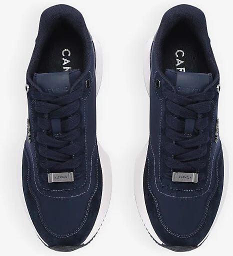 Womens Navy Flare Branded-Hardware Suede Low-Top Trainers Eur 36 / 3 Uk Women - Image 2