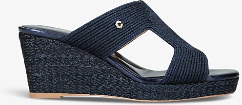 Womens Navy Gala Rope-Effect Woven Heeled Sandals Eur 39 / 6 Uk Women