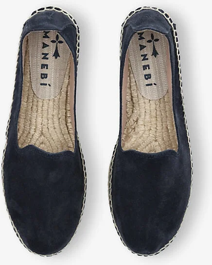 Womens Navy Hamptons Double-Sole Flat Suede Espadrilles Eur 39 / 6 Uk Women - Image 2