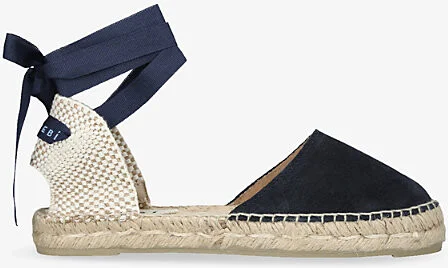 Womens Navy Hamptons Suede and Raffia Espadrilles Eur 36 / 3 Uk Women