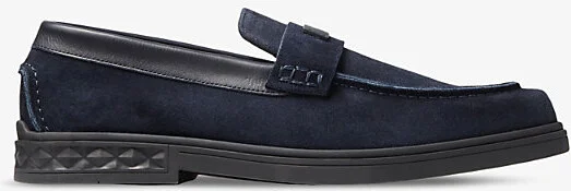 Womens Navy Josh Driver Reverse-Suede Loafers Eur 40 / 6 Uk Men