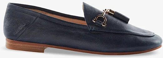 Womens Navy-Leather Mix Graysons Tassel Leather Loafers Eur 40 / 7 Uk Women