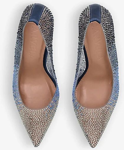 Womens Navy Lovebird Crystal-Embellished PVC Courts Eur 41 / 8 Uk Women - Image 2