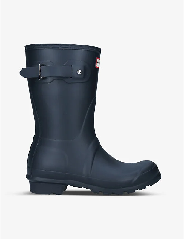Womens Navy Original Short Vulcanised Natural Rubber Wellington Boots Eur 37 / 4 Uk Women