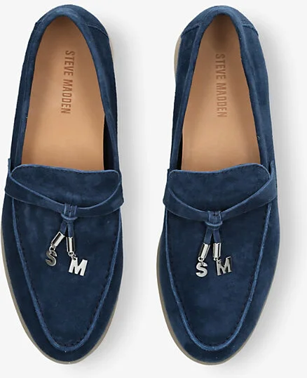 Womens Navy Portland Suede Loafers Eur 37 / 4 Uk Women - Image 2