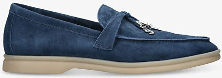 Womens Navy Portland Suede Loafers Eur 37 / 4 Uk Women