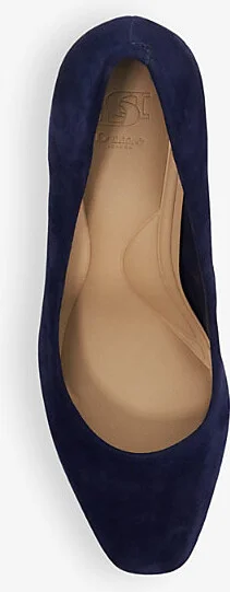 Womens Navy Suede Arriving Closed-Toe Suede Heeled Courts Eur 41 / 8 Uk Women - Image 2