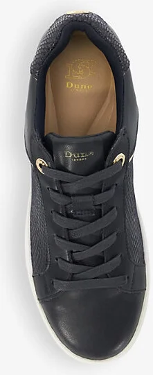 Womens Navy Synthetic Elli Logo-Embossed Flatform Faux-Leather Low-Top Trainers Eur 39 / 6 Uk Women - Image 2