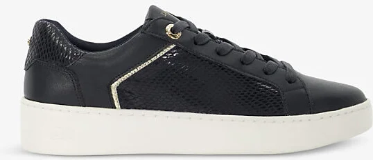 Womens Navy Synthetic Elli Logo-Embossed Flatform Faux-Leather Low-Top Trainers Eur 39 / 6 Uk Women