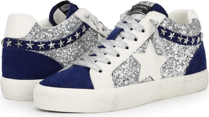 Women's Navy Vamp Sneakers In Blue/silver