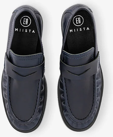 Womens Navy Zita Leather Loafers Eur 40 / 7 Uk Women - Image 2