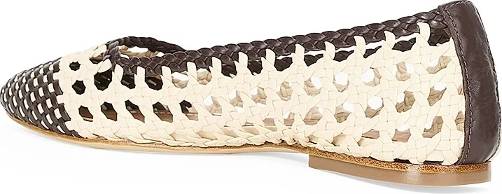 Women's Nell Crochet Leather Ballet Flats - Cream Espresso - Size 5 - Image 3