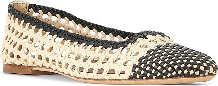 Women's Nell Crochet Leather Ballet Flats - Cream Espresso - Size 5 - Image 5