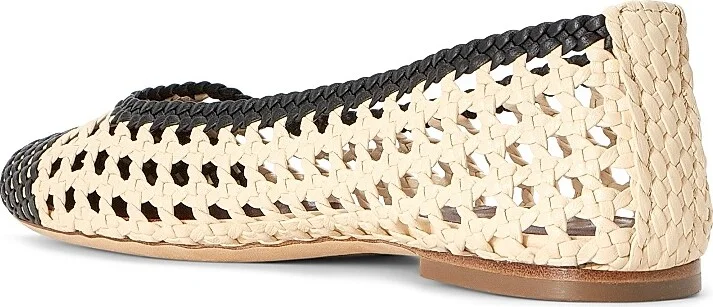 Women's Nell Crochet Leather Ballet Flats - Cream Espresso - Size 5 - Image 6