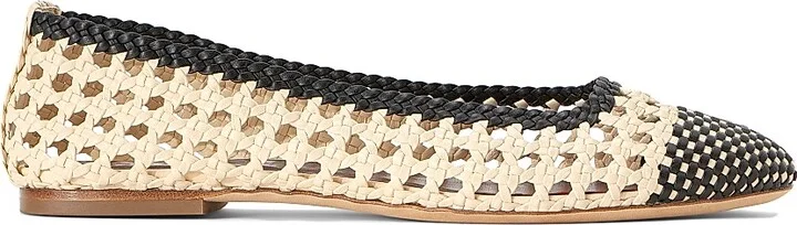 Women's Nell Crochet Leather Ballet Flats - Cream Espresso - Size 5 - Image 8