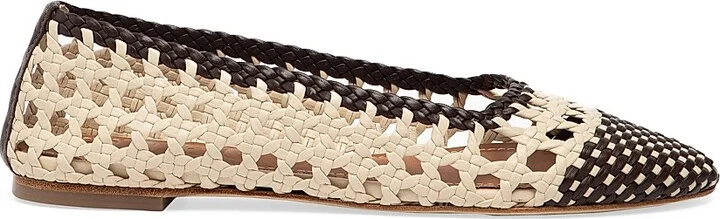 Women's Nell Crochet Leather Ballet Flats - Cream Espresso - Size 5