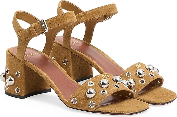 Women's Nellcôte 60MM Crust Leather Sandals - Havana Beige - Size 5 - Image 2