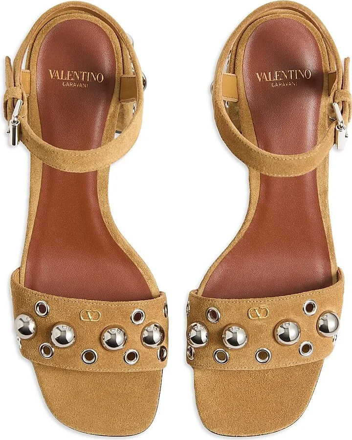 Women's Nellcôte 60MM Crust Leather Sandals - Havana Beige - Size 5 - Image 4