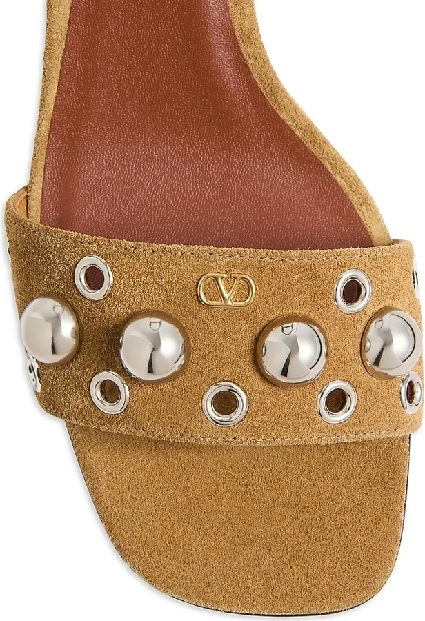 Women's Nellcôte 60MM Crust Leather Sandals - Havana Beige - Size 5 - Image 5