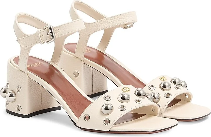 Women's Nellcôte 60MM Sandals in Grainy Calfskin - Light Ivory - Size 7 - Image 2