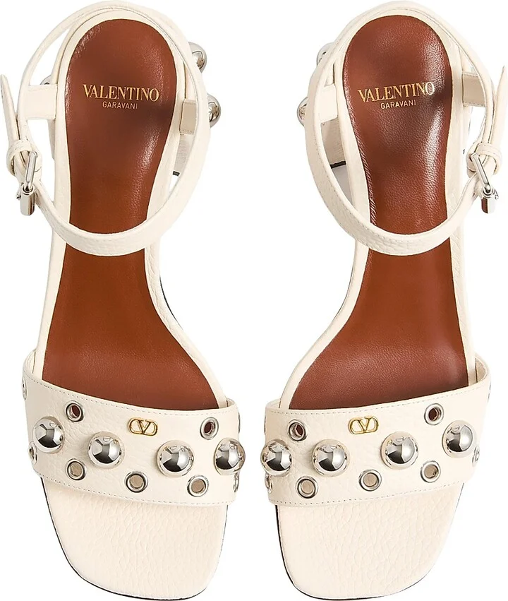 Women's Nellcôte 60MM Sandals in Grainy Calfskin - Light Ivory - Size 7 - Image 4
