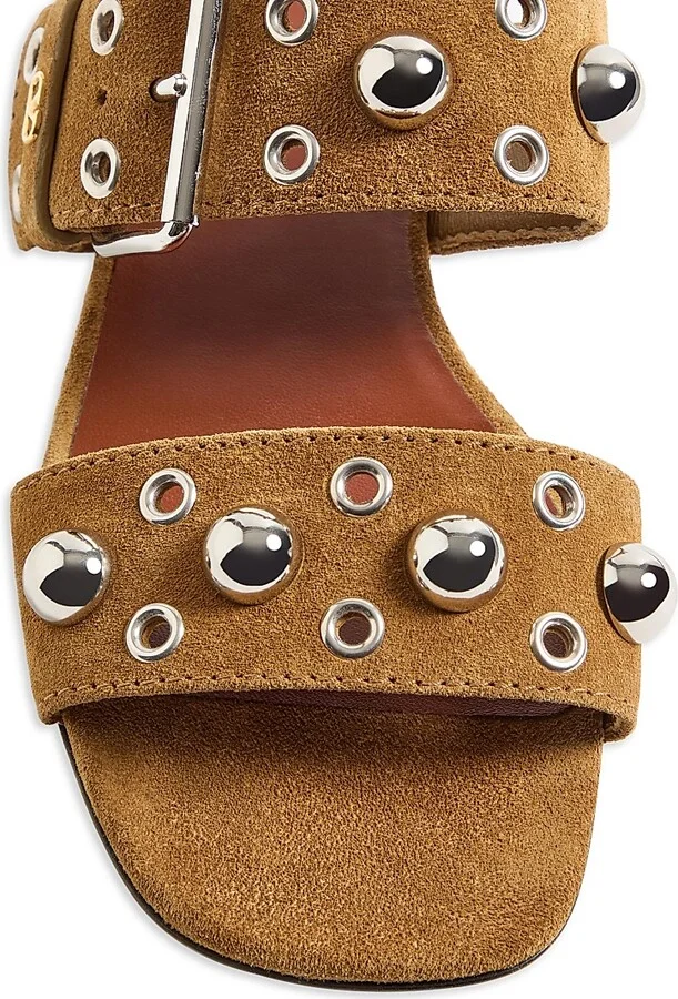 Women's Nellcôte Crust Leather Slide Sandals - Havana Beige - Size 7 - Image 5