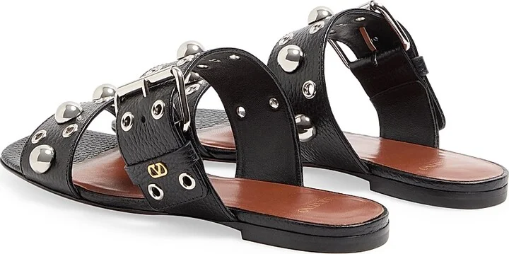 Women's Nellcôte Slide Sandals in Grainy Calfskin - Black - Size 6 - Image 3