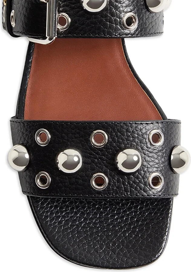 Women's Nellcôte Slide Sandals in Grainy Calfskin - Black - Size 6 - Image 6