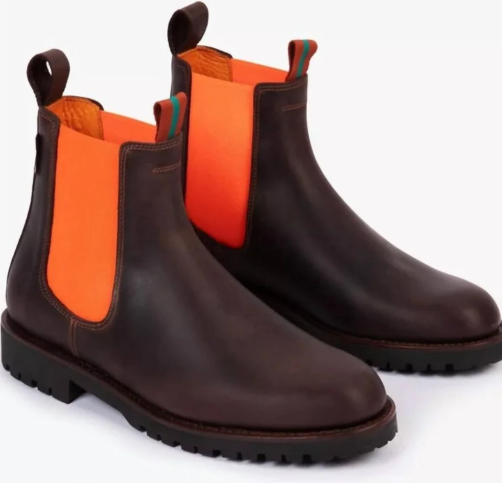 Women's Nelson Leather Boot In Conker/orange