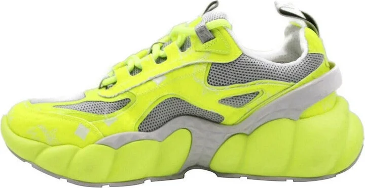 Women's Neon Yellow Luft Collection Visetos Canvas Sneaker - Image 3