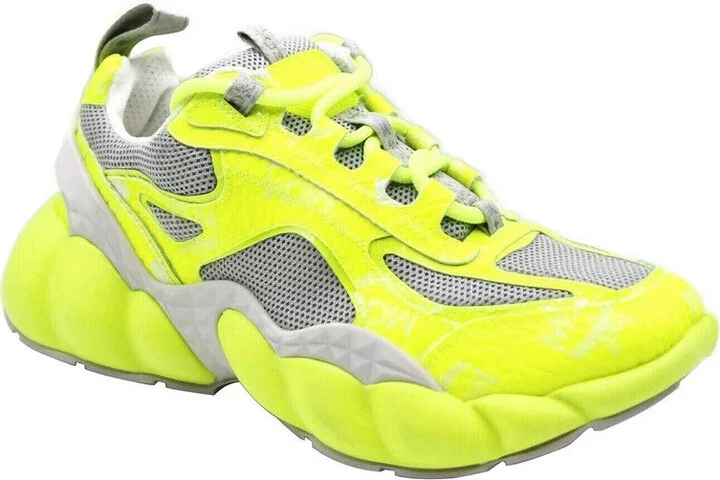 Women's Neon Yellow Luft Collection Visetos Canvas Sneaker